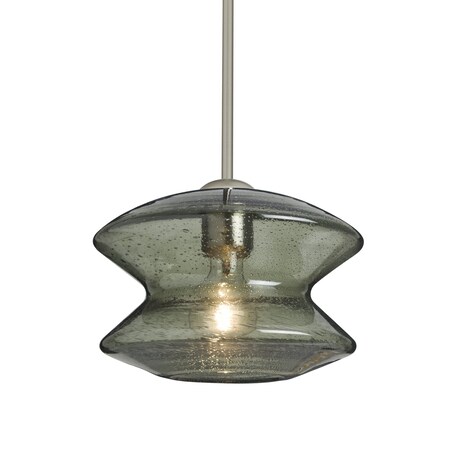 Besa Lighting Zen Stem Pendant , Moss Bubble, Satin Nickel Finish, 1x60W Incandescent 1TT-ZENMS-SN